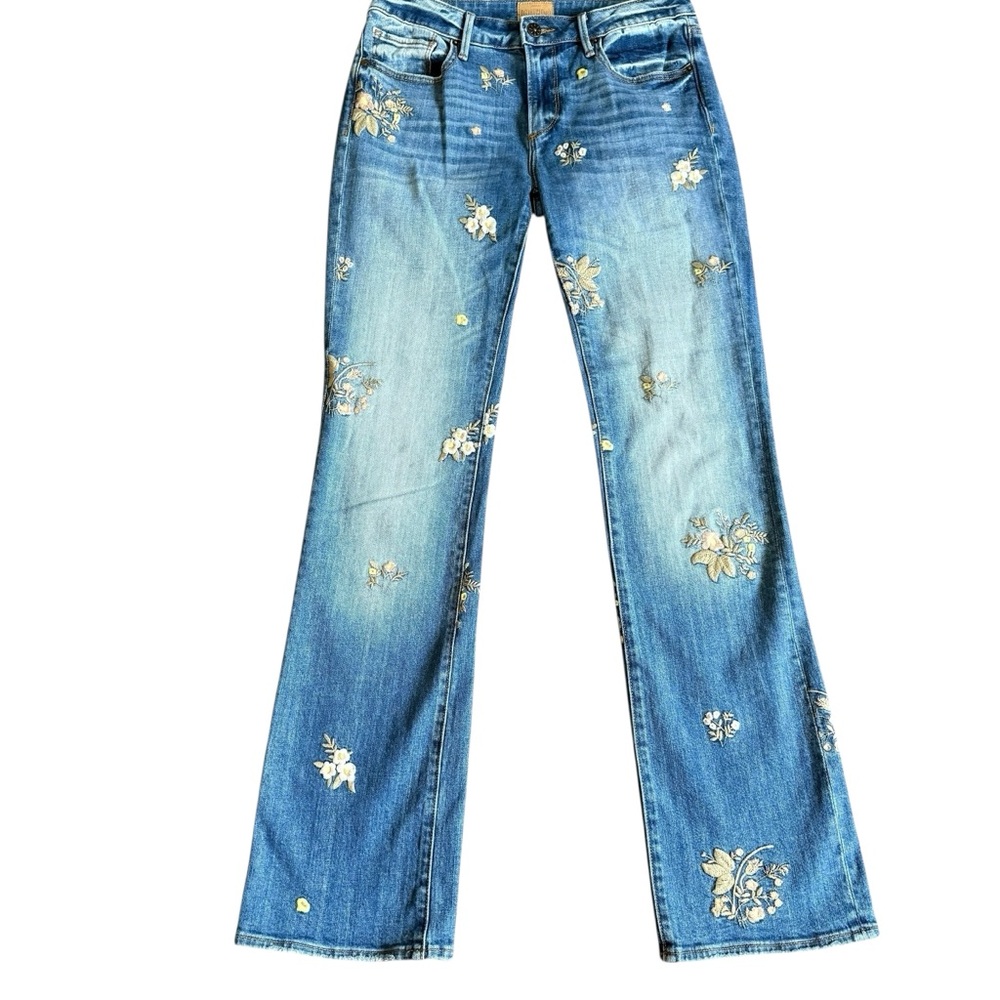 DRIFTWOOD Blue Floral Embroidered Jeans